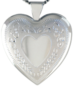 sterling heart locket with flowers