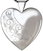 L6019 25mm heart locket with swirl design