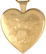 L6024 ornate flower heart locket