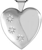 sterling 25 heart locket with 3 stones