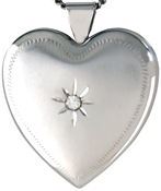 L6027 25mm heart locket with stone