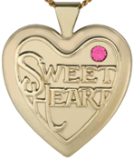 L6028 25mm heart locket with sweetheart stone