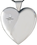 L6048D 25mm heart locket with diamond 