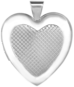 sterling grid 25mm heart locket
