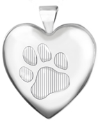 L6059 large heart locket with paw