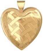 L6060 25mm heart with weave pattern