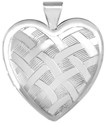 L6060 sterling silver weave large heart locket