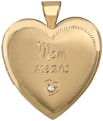 L6061 Mom with diamond heart locket