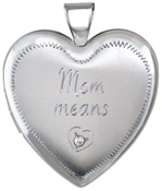 L6061 mom diamond heart locket