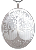 sterling 25mm oval tree of life locket