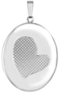 L9040 grid heart 25mm oval locket
