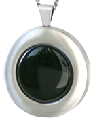 30mm round locket with onyx stone