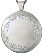 sterling 30 round locket with border
