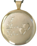 I love you with heart large round locket