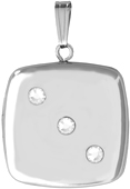 sterling pillow locket with 3 stones