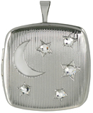 moon and stars with stones pillow locket