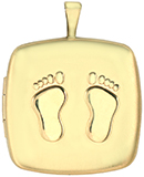 gold baby feet pillow locket
