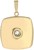 gold embossed setting with stone pillow locket
