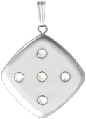 diamond shape pillow locket with 5 stones