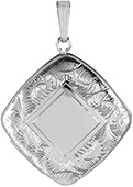 sterling feather locket with mirror center