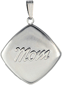 pillow locket with embossed mom