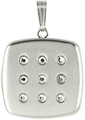 flat top cushion locket with 9 stones