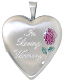 L5057CR Loving Memory cremation heart locket
