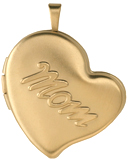 L9522 embossed Mom curved heart locket