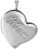L9522 embossed mum curved heart locket