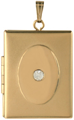 L8513 rectangle locket with diamond