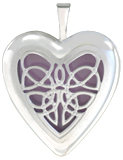 L5225 celtic knot overlay heart locket