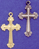 C328 Silver and Gold Petite Ornate Cross
