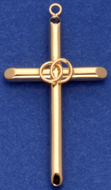 C220 hollow cross with large eternity rings
