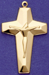 C258 large modern hollow gold crucifix