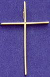 C205w gold large plain wire cross