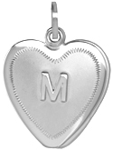 SL5037 embossed initial slide heart locket