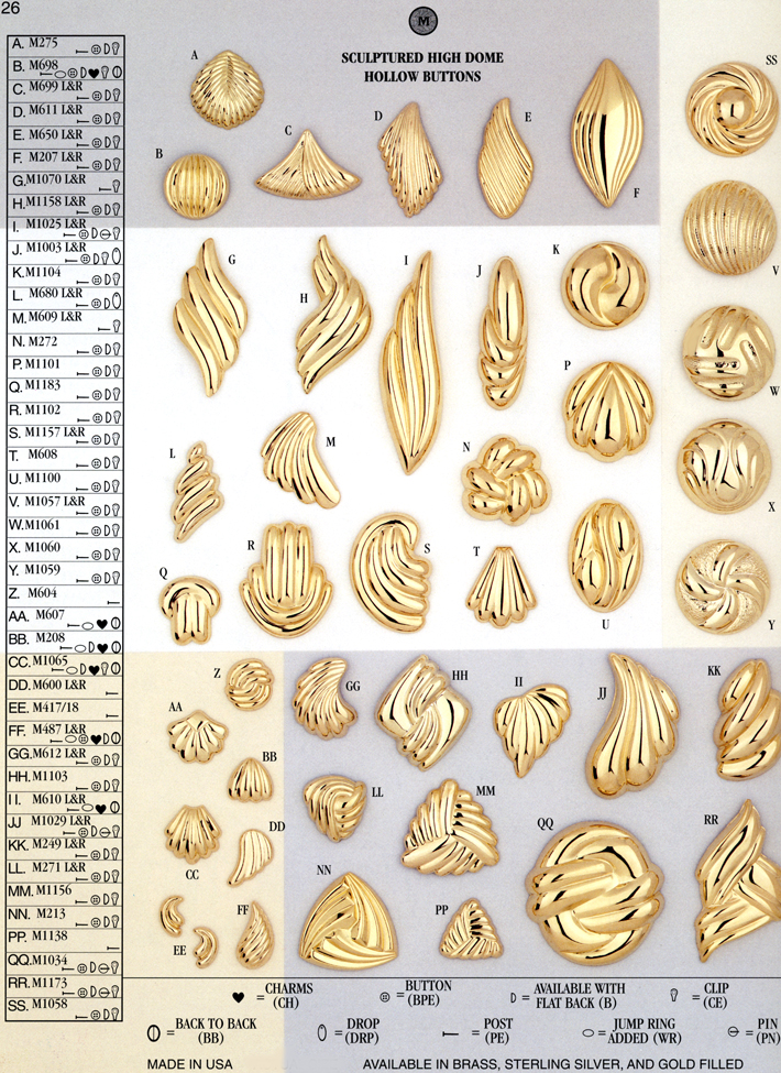 Pg26 High Dome Button Earrings