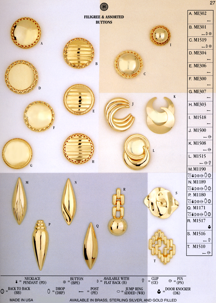 Pg 27 die struck high dome button earrings