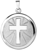 CR120 embossed cross memorial container pendant