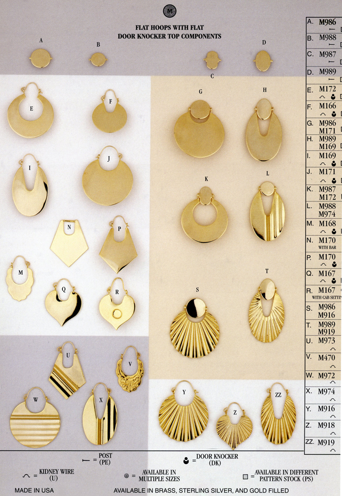 Flat Hollow Hoop Earrings and Door Knocker Earrings