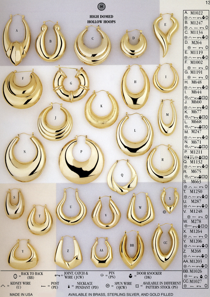 High Domed Hollow Hoop Earrings