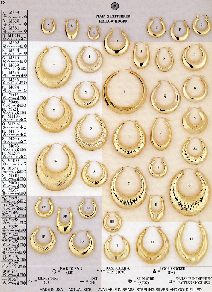 Plain and Patterned Hollow Hoop Earrings