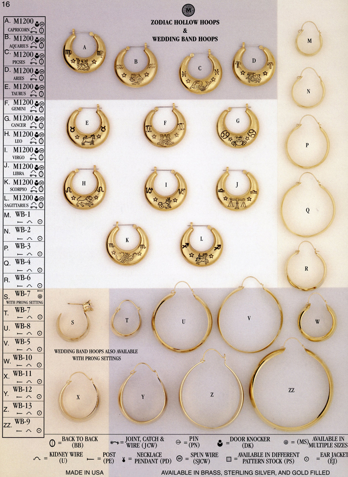 Zodiac Hollow Hoop Earrings and Wedding Band Earrings