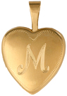 L3044 13mm heart initial locket