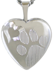 L4048 sterling pet paw locket