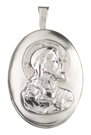 L7030 embossed sacred heart locket