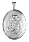 L7036 embossed st anthony oval locket