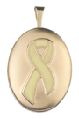 yellow ribbon oval locket