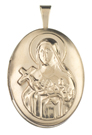 gold st therese oval locket