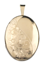 Half Scroll with leaves oval locket